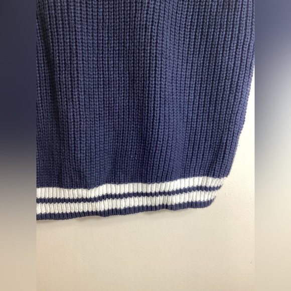 Tennis Prep Chunky Cable Knit Sweater Vest Size 2X Navy Blue Classic Retro Y2K - Picture 9 of 13